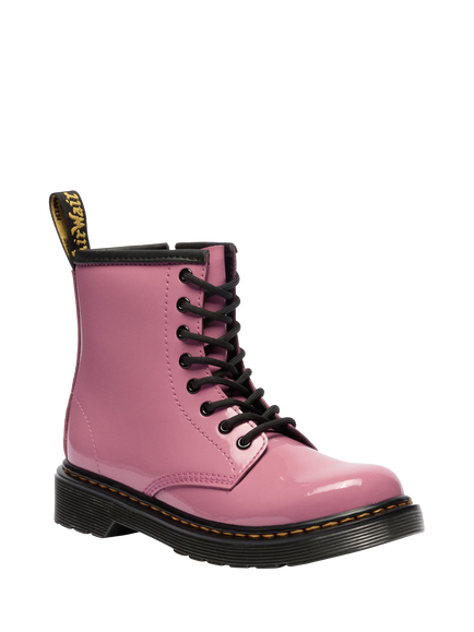 Dr. Martens Kids' 1460 Patent Leather Lace Up Boots, Pink - view 2, Pink