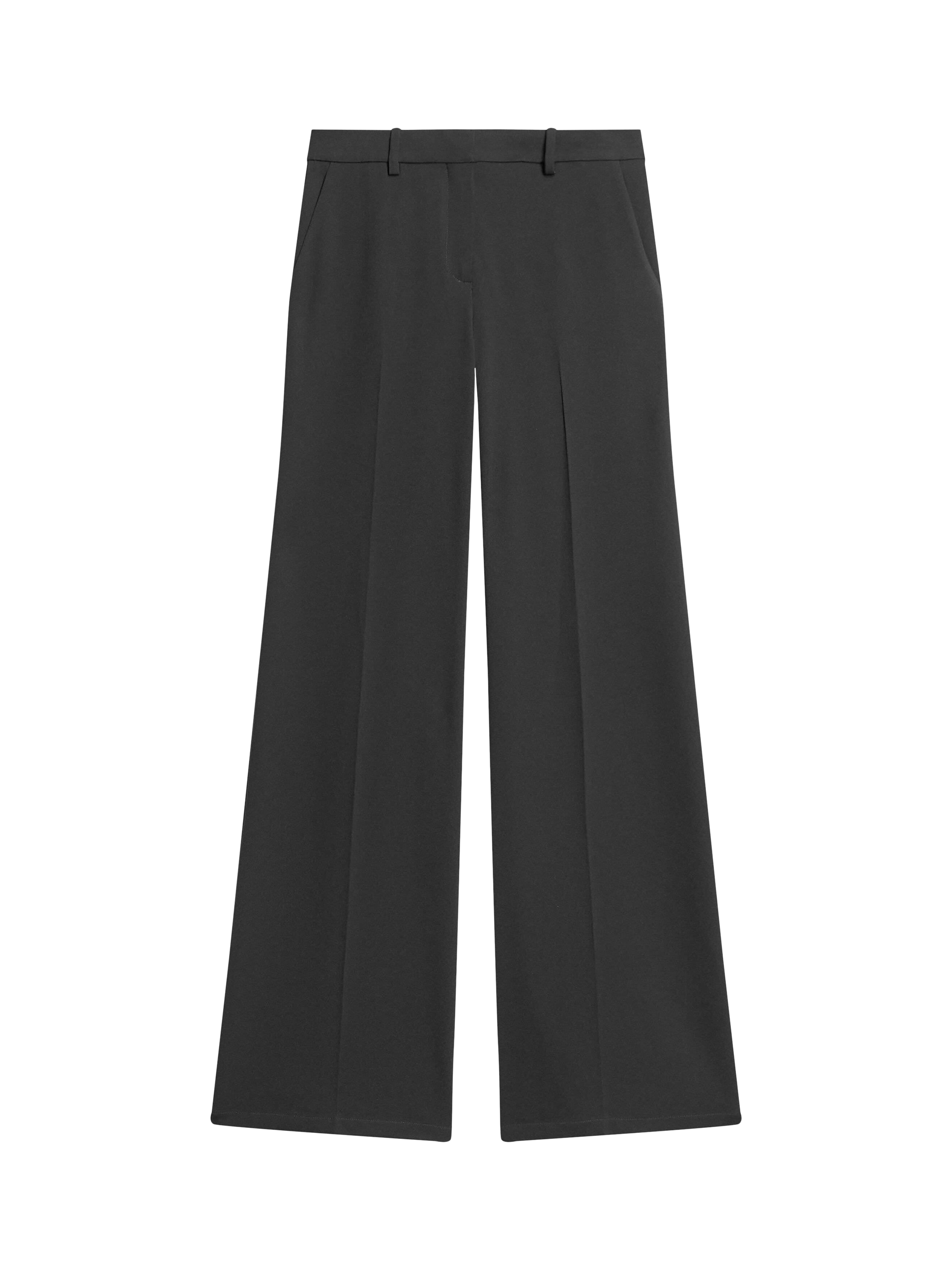 Product image 6 of 6, which shows Theory Fluid Crepe Flared Trousers, Black, 8