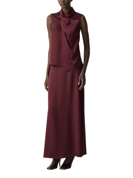 Theory A-Line Satin Maxi Skirt, Burgundy - view 2, Burgundy