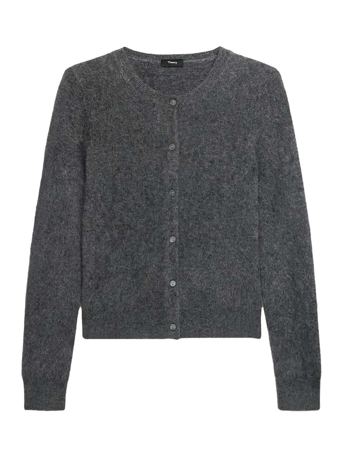 Product image 6 of 6, which shows Theory Brushed Cashmere Knit Cardigan, Grey, S