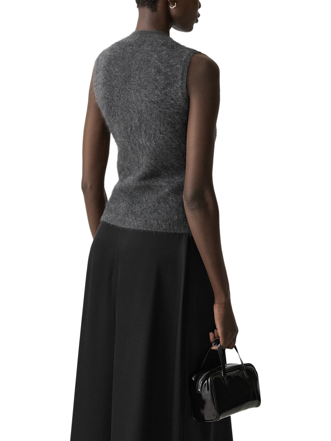 Product image 4 of 6, which shows Theory Brushed Cashmere Knit Vest, Grey, S