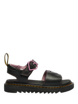 Dr. Martens Kids' Marlowe II Open Toe Sandals, Black/Pink, Black/Pink