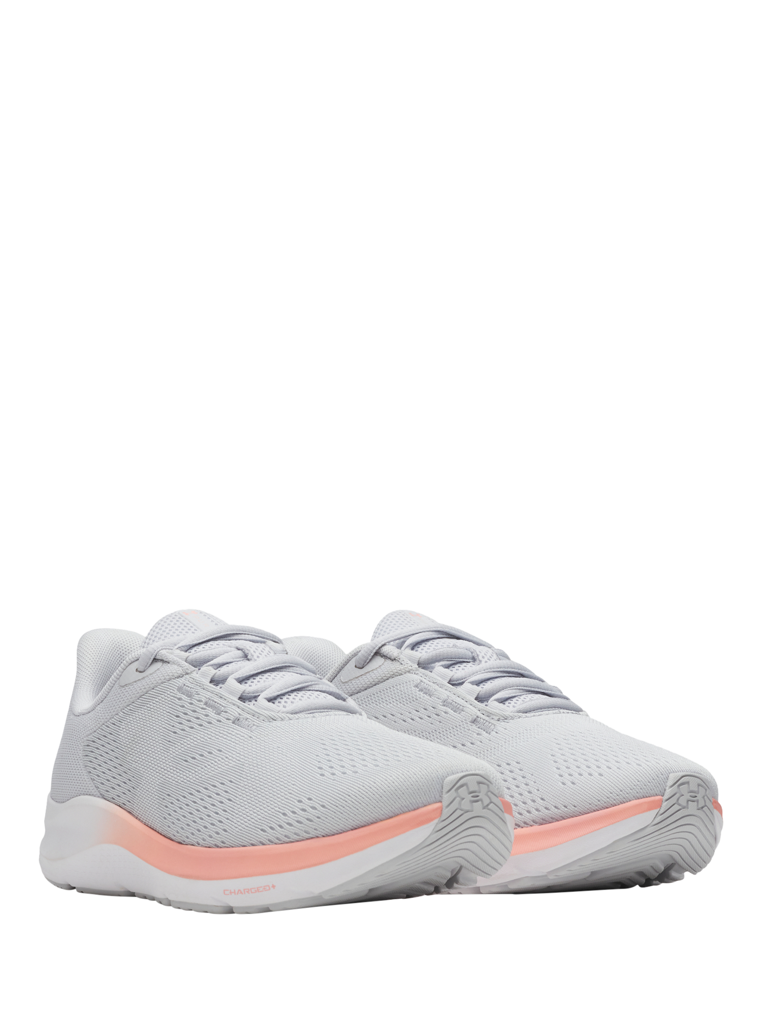 Product image 2 of 5, which shows Under Armour Women's Charged Trainers, Halo Gray/Posh Pink/Distant Gray, 4