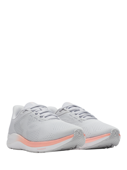 Under Armour Women's Charged Trainers, Grey/Pink - view 2, Halo Gray / Posh Pin