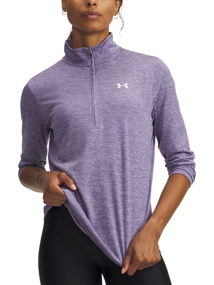 Under Armour Tech 1/2 Zip Long Sleeve Top, Purple Luxe, Purple Luxe / / Whi