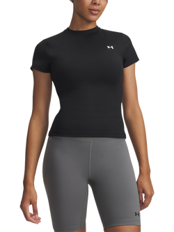 Under Armour Motion Women's Fitted Short Sleeve Top, Black / / White, Black / / White