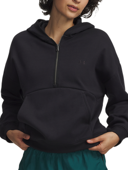 Under Armour Women's Icon Fleece Half Zip Hoodie, Black/Black, Black / / Black