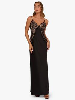 Adrianna By Adrianna Papell Stretch Satin Slip Dress, Black, Black