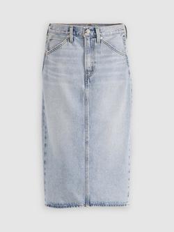 Levi's High Rise Back Slit Denim Skirt, Barely Freezing, Barely Freezing