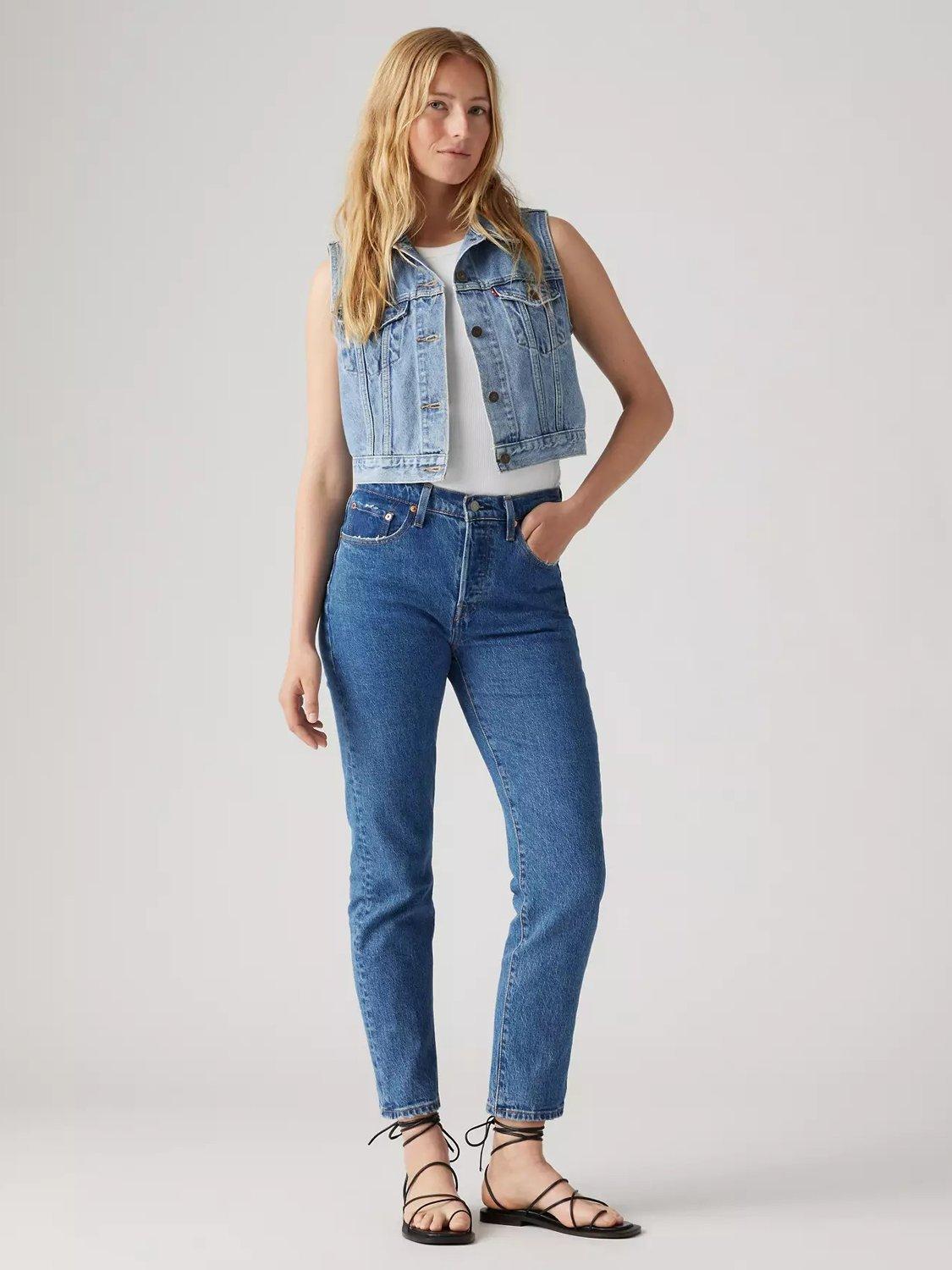 Product image 1 of 4, which shows Levi's 501 Original Cropped Jeans, Jazz Pop, 24
