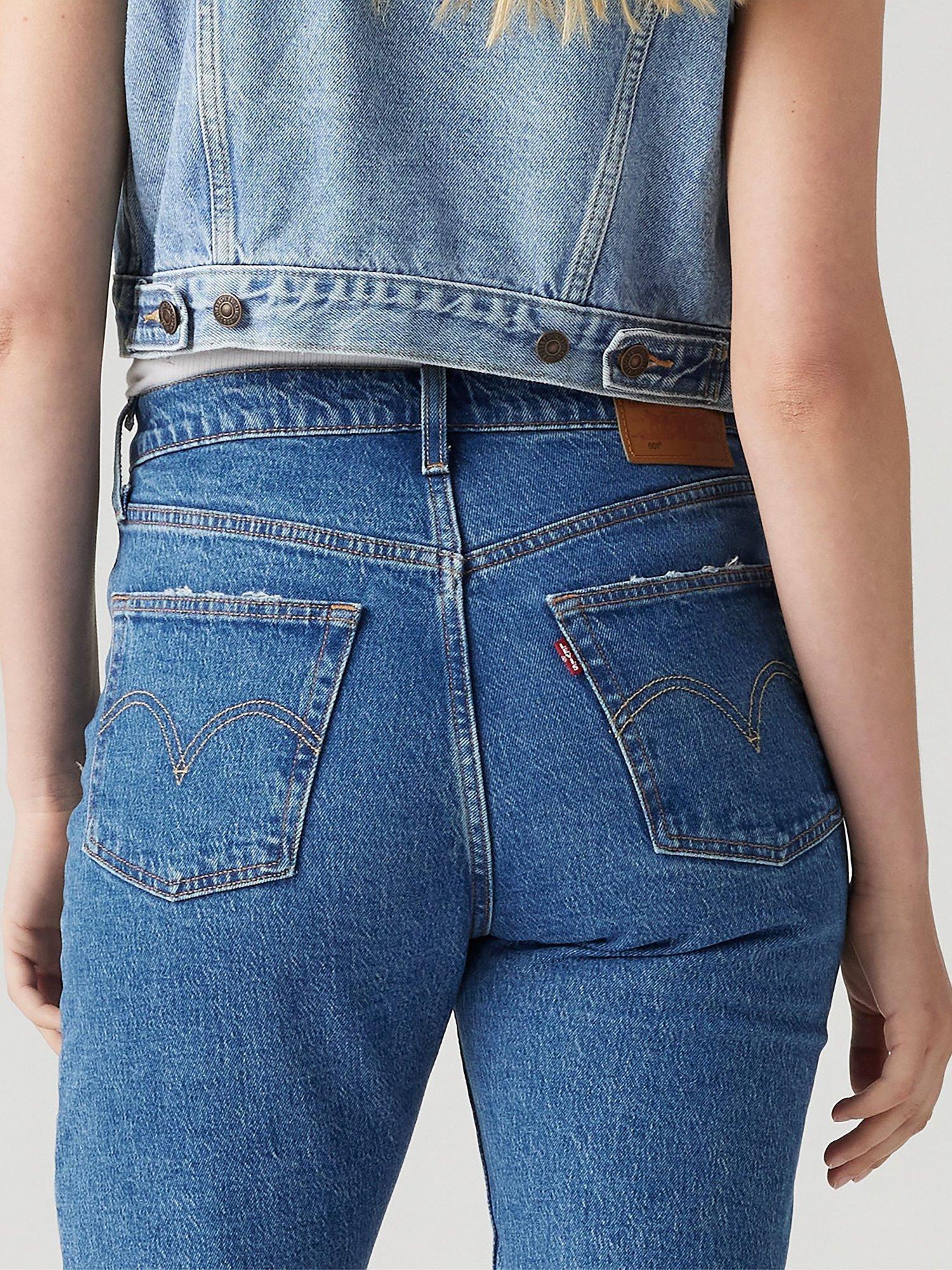 Product image 4 of 4, which shows Levi's 501 Original Cropped Jeans, Jazz Pop, 24