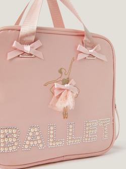 Monsoon Kids' Darcy Satin Ballet Bag, Pink - view 2, Pink