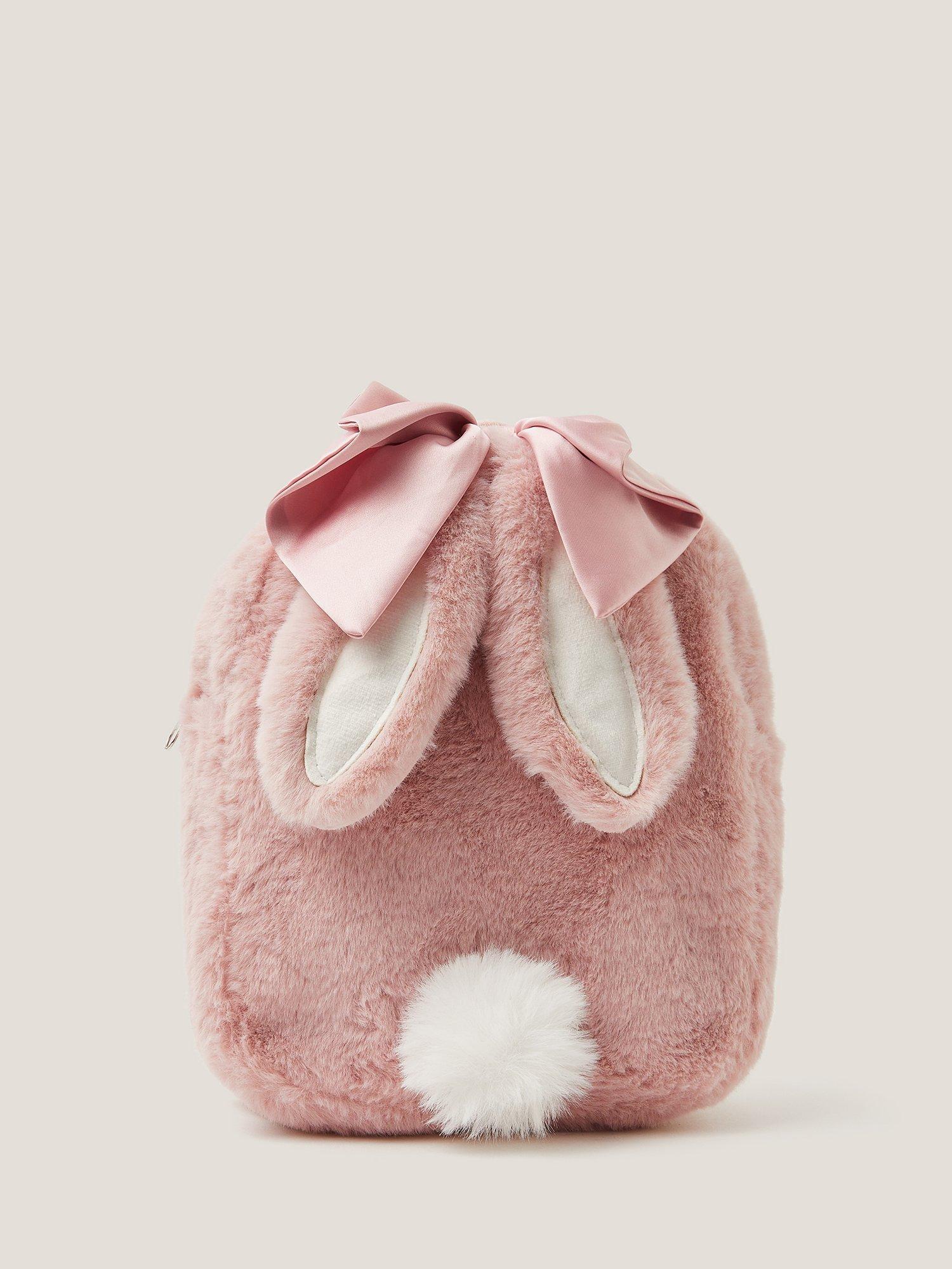 Product image 1 of 4, which shows Monsoon Kids' Fluffy Bunny Backpack, Pink