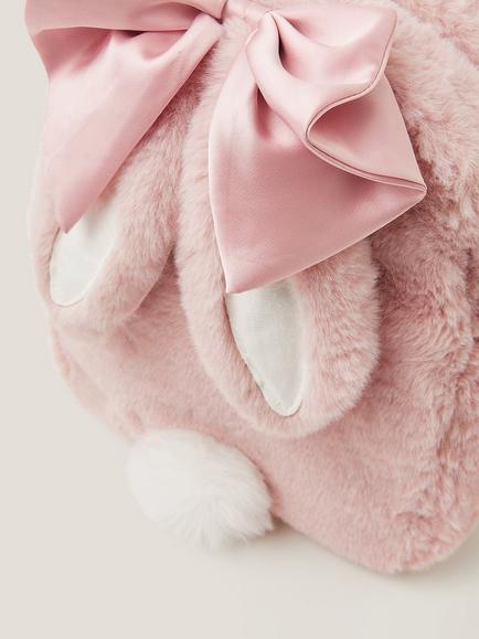 Monsoon Kids' Fluffy Bunny Backpack, Pink - view 2, Pink