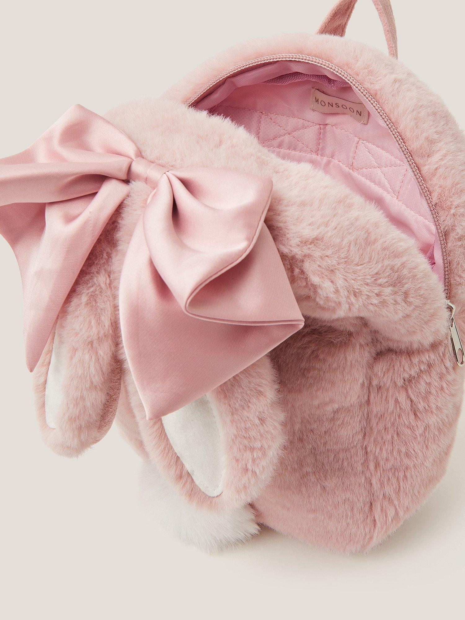 Product image 3 of 4, which shows Monsoon Kids' Fluffy Bunny Backpack, Pink