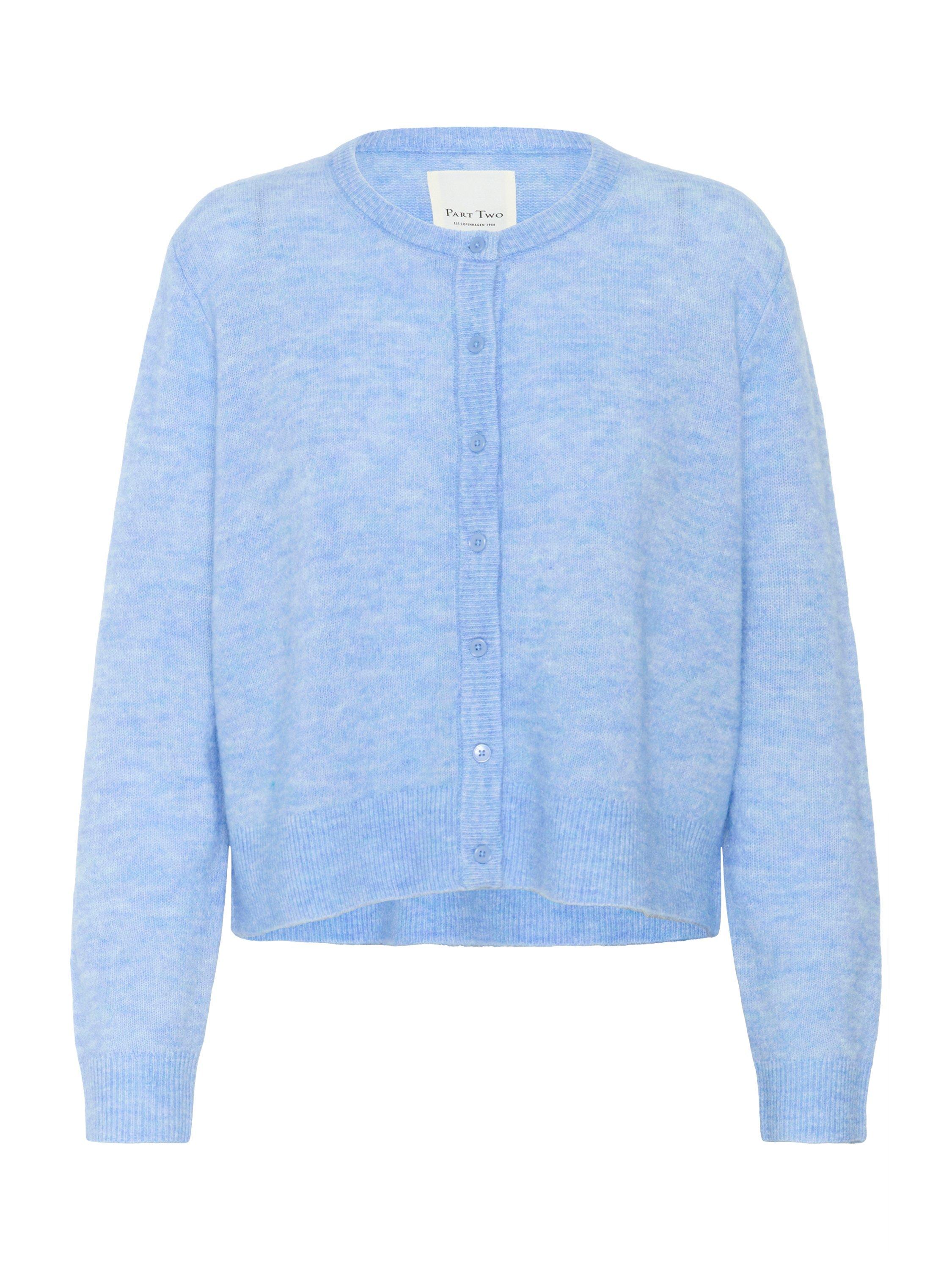 Product image 4 of 5, which shows Part Two Linika Crew Neck Cardigan, Vista Blue, XS