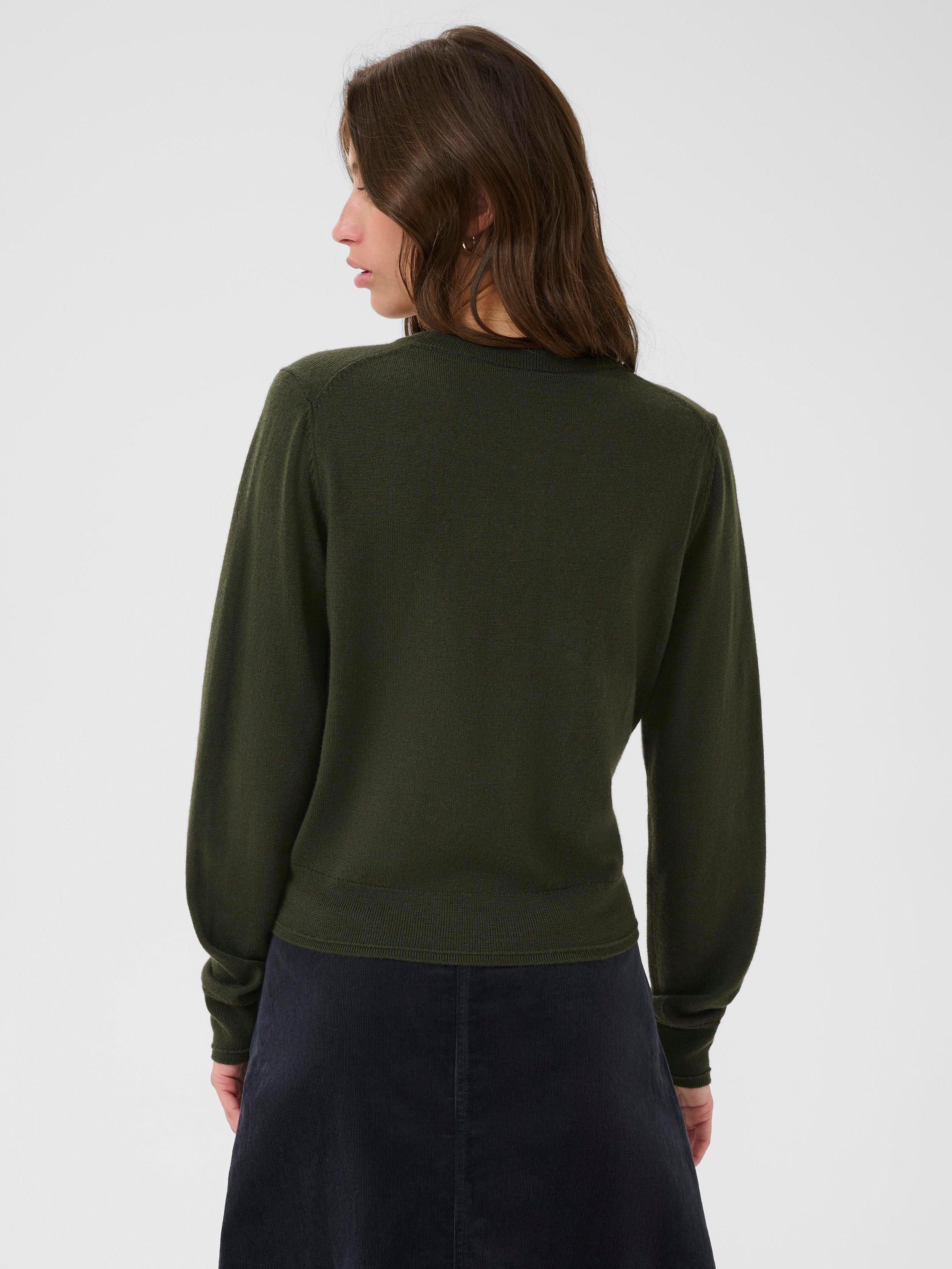 Product image 2 of 6, which shows Part Two Noelani Crew Neck Pure Wool Cardigan, Rosin, XS