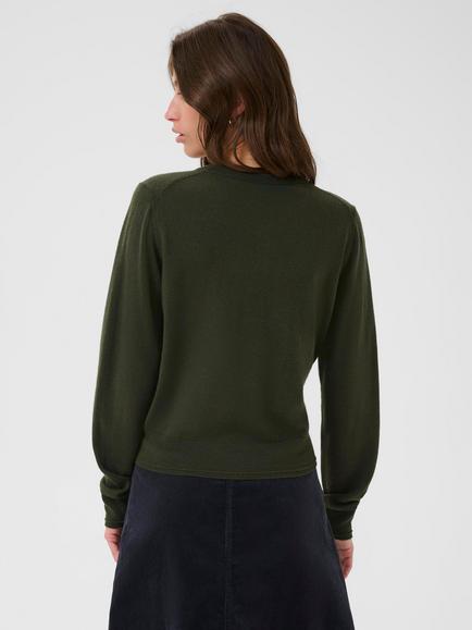 Part Two Noelani Crew Neck Pure Wool Cardigan, Rosin - view 2, Rosin