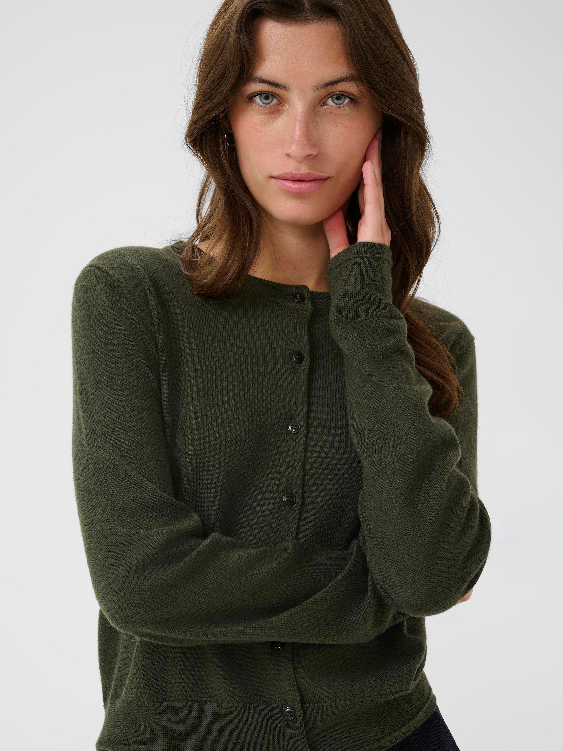 Product image 4 of 6, which shows Part Two Noelani Crew Neck Pure Wool Cardigan, Rosin, XS