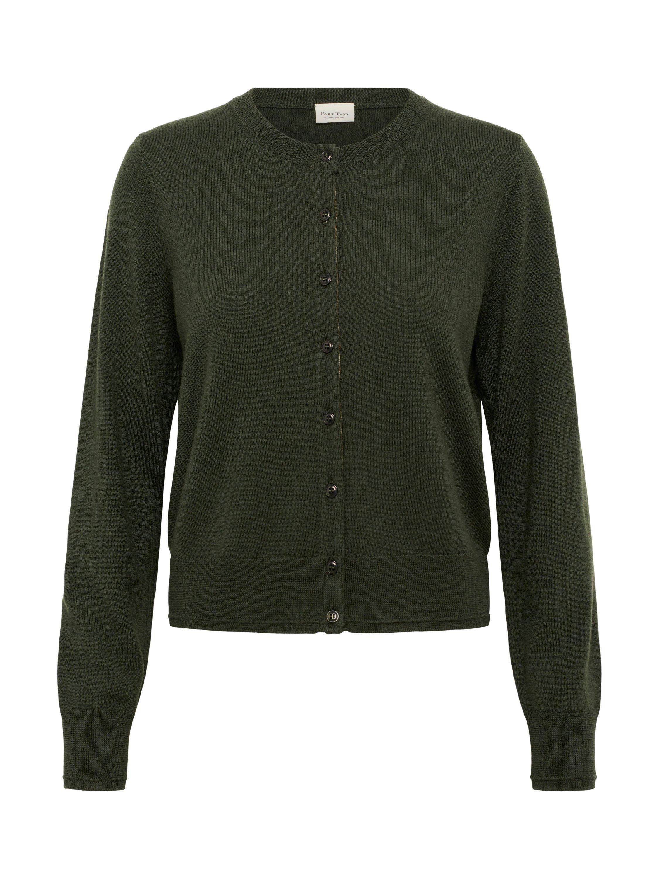 Product image 5 of 6, which shows Part Two Noelani Crew Neck Pure Wool Cardigan, Rosin, XS