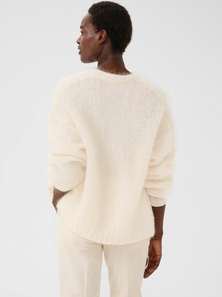 Part Two Rastina Open Neck Wool Rich Cardigan, Eggnog - view 2, Eggnog