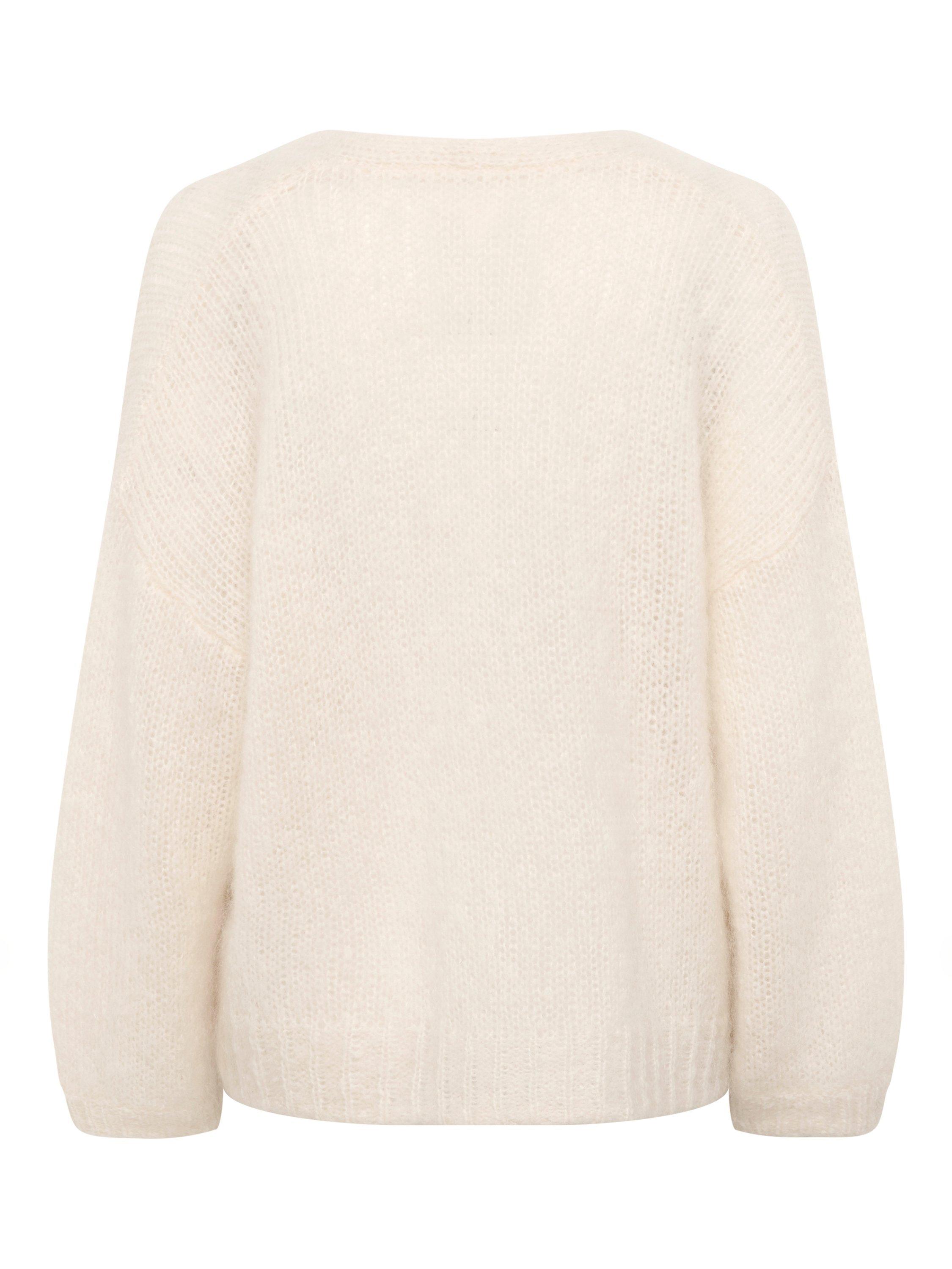 Product image 6 of 6, which shows Part Two Rastina Open Neck Wool Rich Cardigan, Eggnog, XS