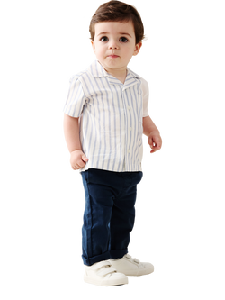 Angel & Rocket Baby Cotton Rich Slim Fit Chinos, Navy - view 2, Navy