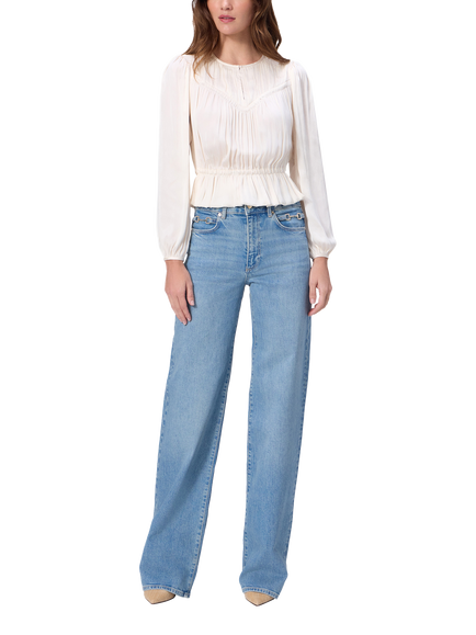 PAIGE Gansevoort Matte Satin Top, White - view 2, White