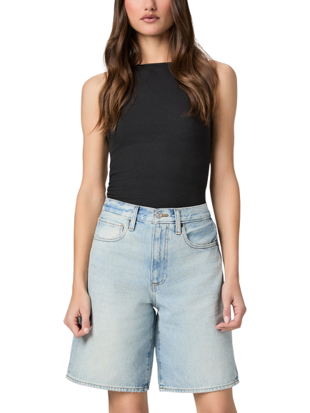 PAIGE Faye Bermuda Denim Shorts, Light Blue, Light Blue