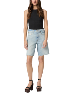 PAIGE Faye Bermuda Denim Shorts, Light Blue - view 2, Light Blue