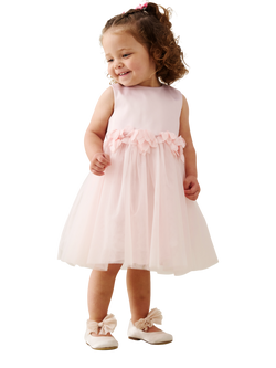 Angel & Rocket Baby Sleeveless Flower Waist Dress, Blush - view 2, Blush