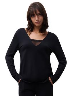 Chantelle Romance Long Sleeve Lounge Top, Black
