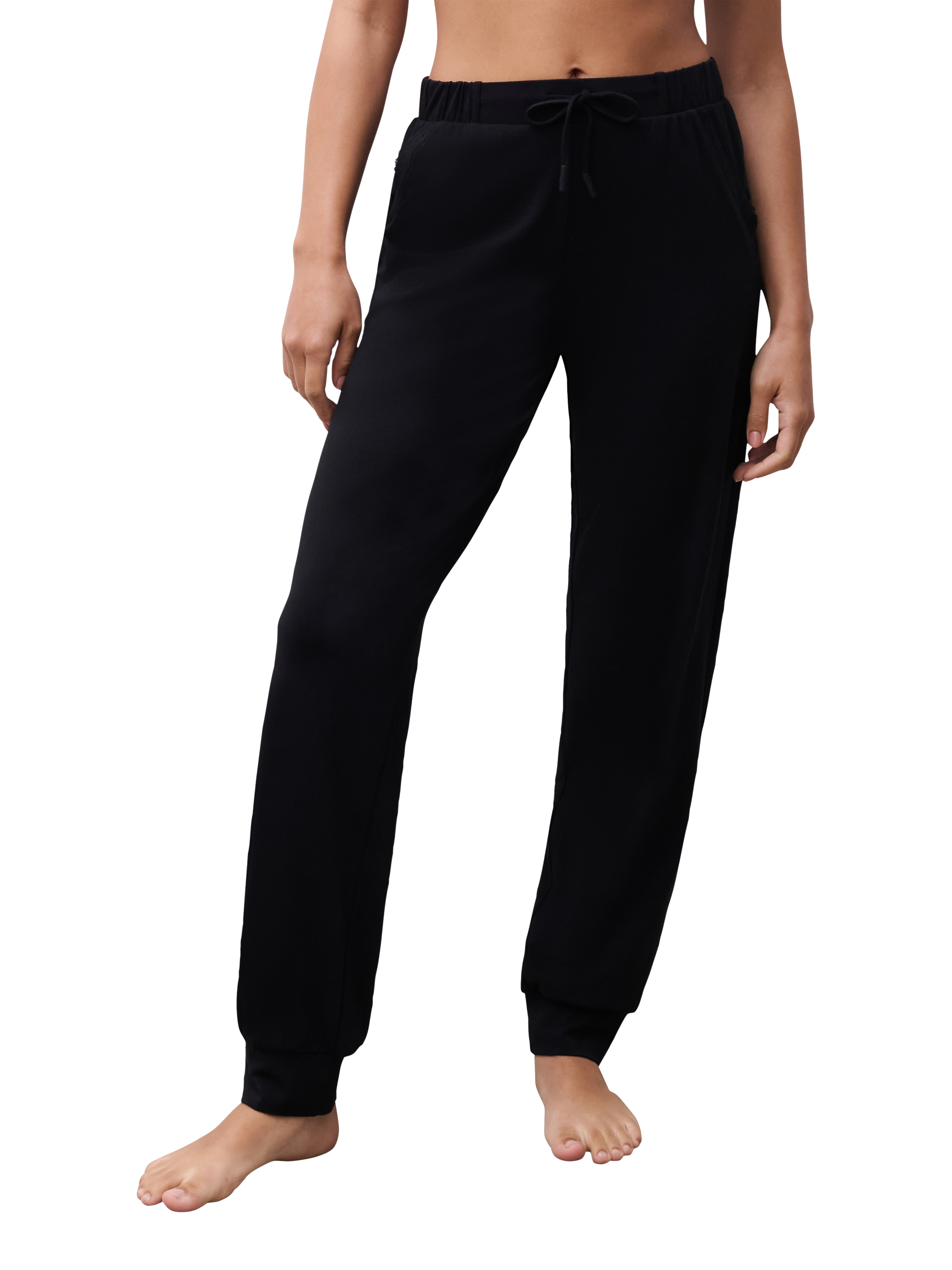 Product image 1 of 5, which shows Chantelle Romance Lounge Trousers, Black, S
