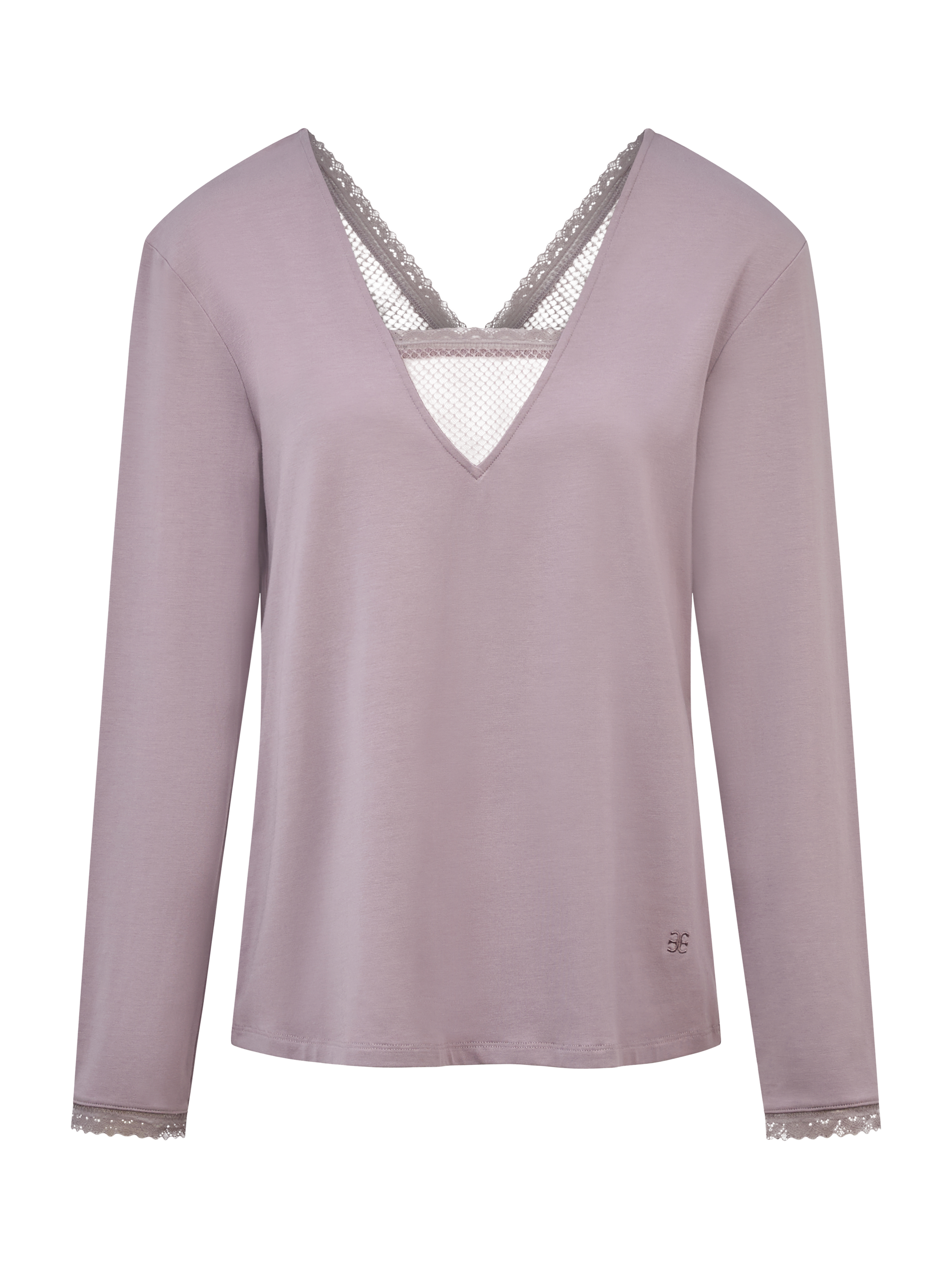 Product image 4 of 4, which shows Chantelle Romance Long Sleeve Lounge Top, Stardust, S