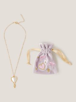 Monsoon Kids' Magic Mirror Necklace and Pouch Set, Gold, Gold