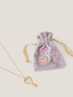 Monsoon Kids' Magic Mirror Necklace and Pouch Set, Gold - view 2, Gold