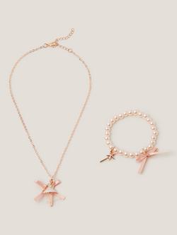 Monsoon Kids' Fairy Necklace and Bracelet Box Set, Rose Gold, Rose Gold