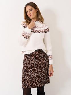 Crew Clothing Crew Neck Fair Isle Jumper, Natural, Natural