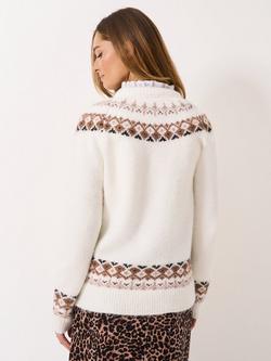 Crew Clothing Crew Neck Fair Isle Jumper, Natural - view 2, Natural