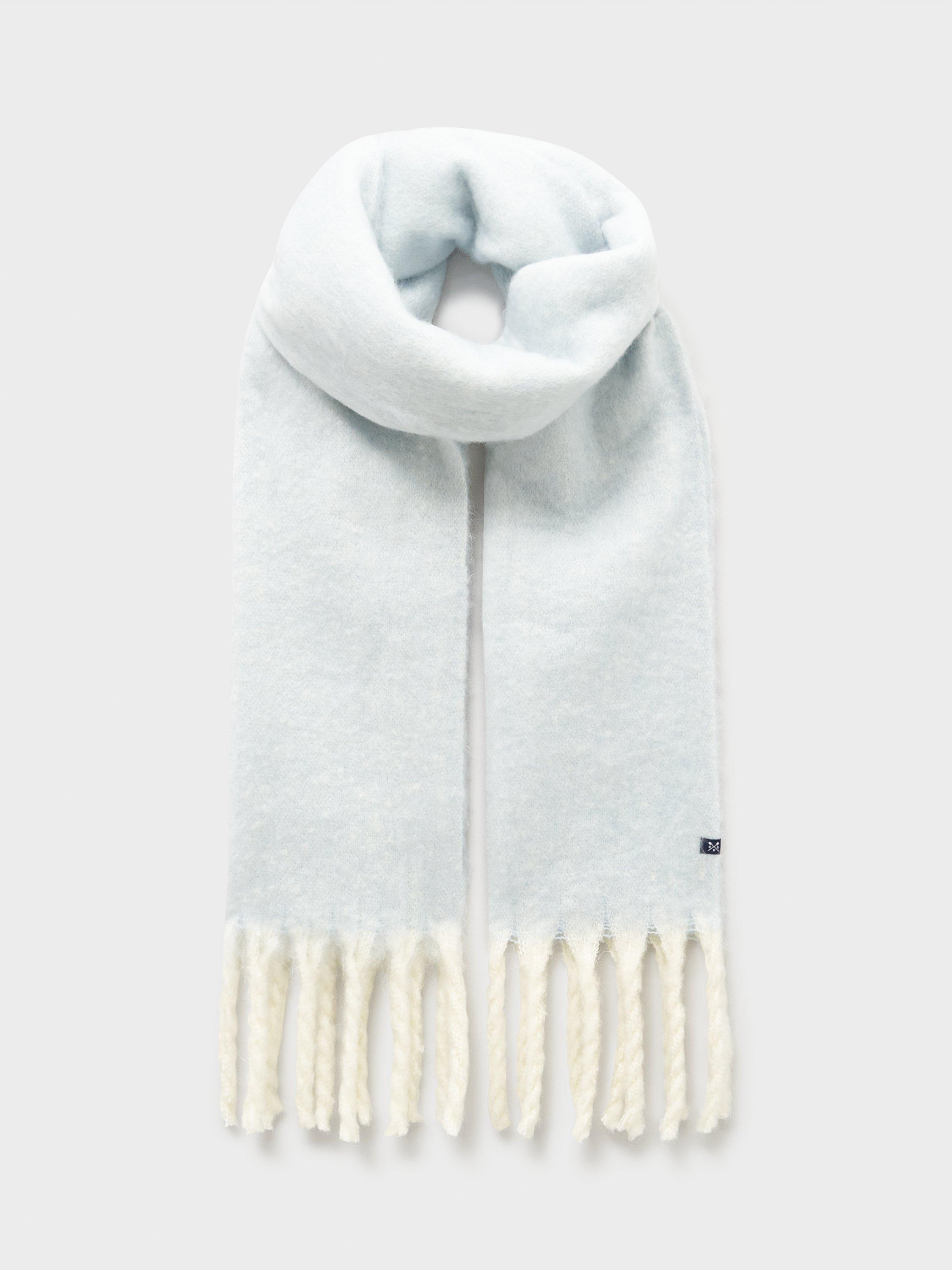 Product image 1 of 2, which shows Crew Clothing Two Tone Tassel Scarf, Light Blue, One Size