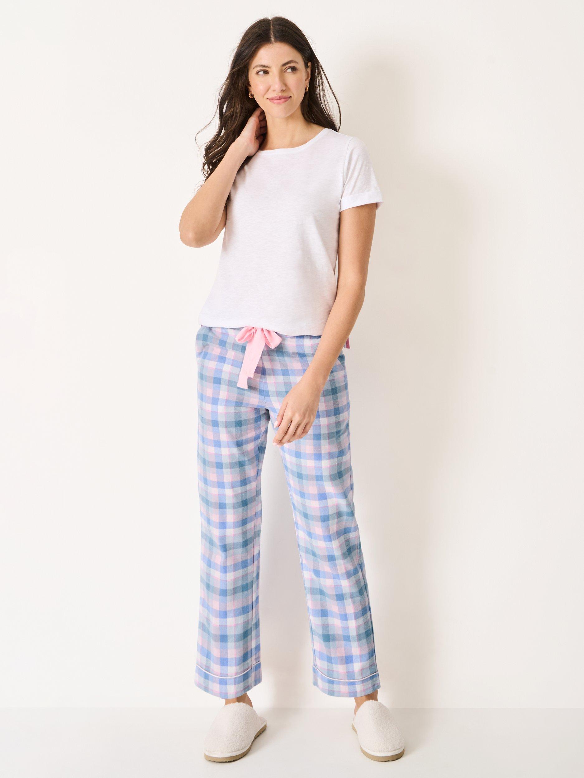 Product image 1 of 5, which shows Crew Clothing Flannel Check Pyjama Bottoms, Multi Black, L