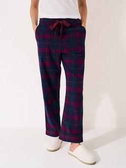 Crew Clothing Flannel Check Pyjama Bottoms, Dark Navy
