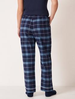 Crew Clothing Flannel Check Pyjama Bottoms - view 2, Navy Blue
