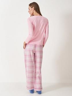 Crew Clothing Flannel Check Pyjama Bottoms - view 2, Light Pink
