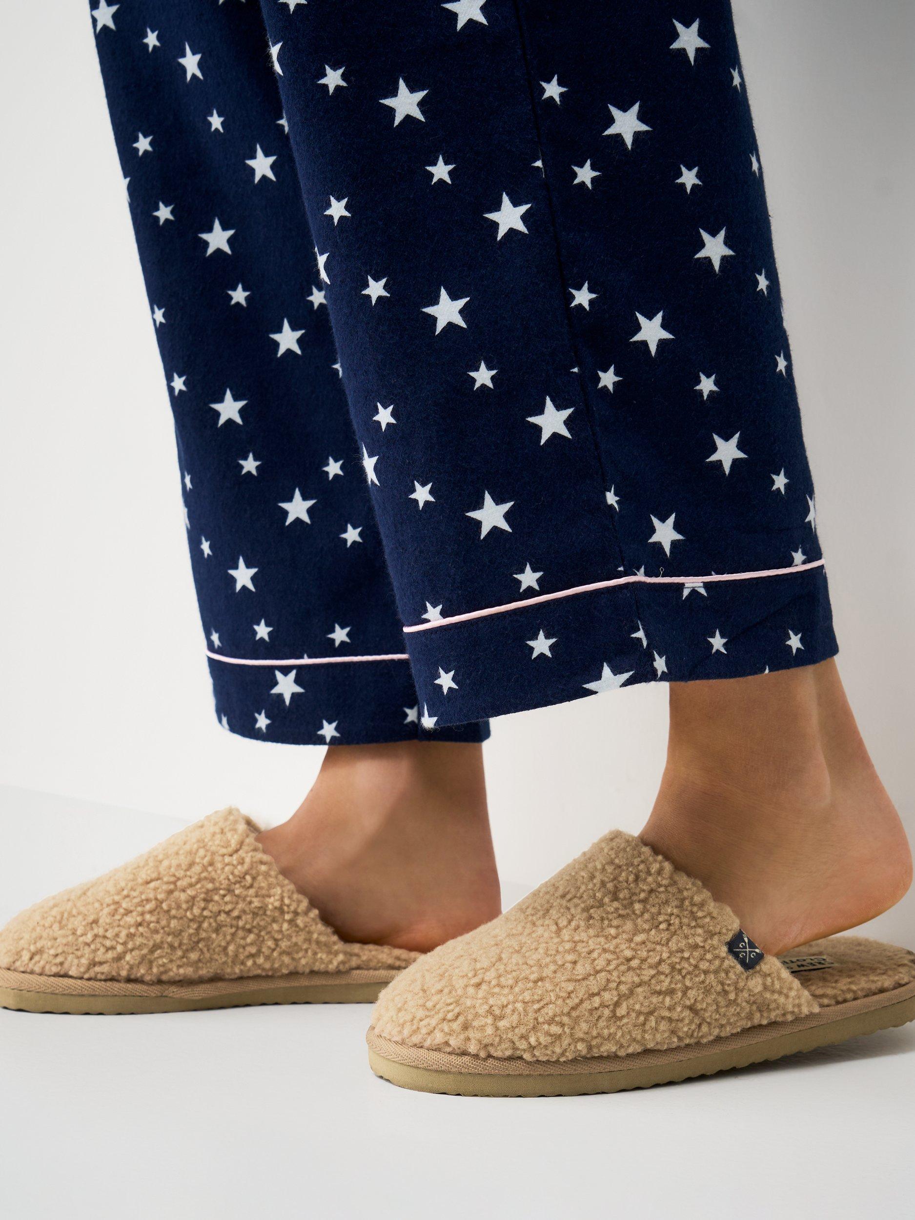 Product image 2 of 4, which shows Crew Clothing Borg Mule Slippers, Taupe, L