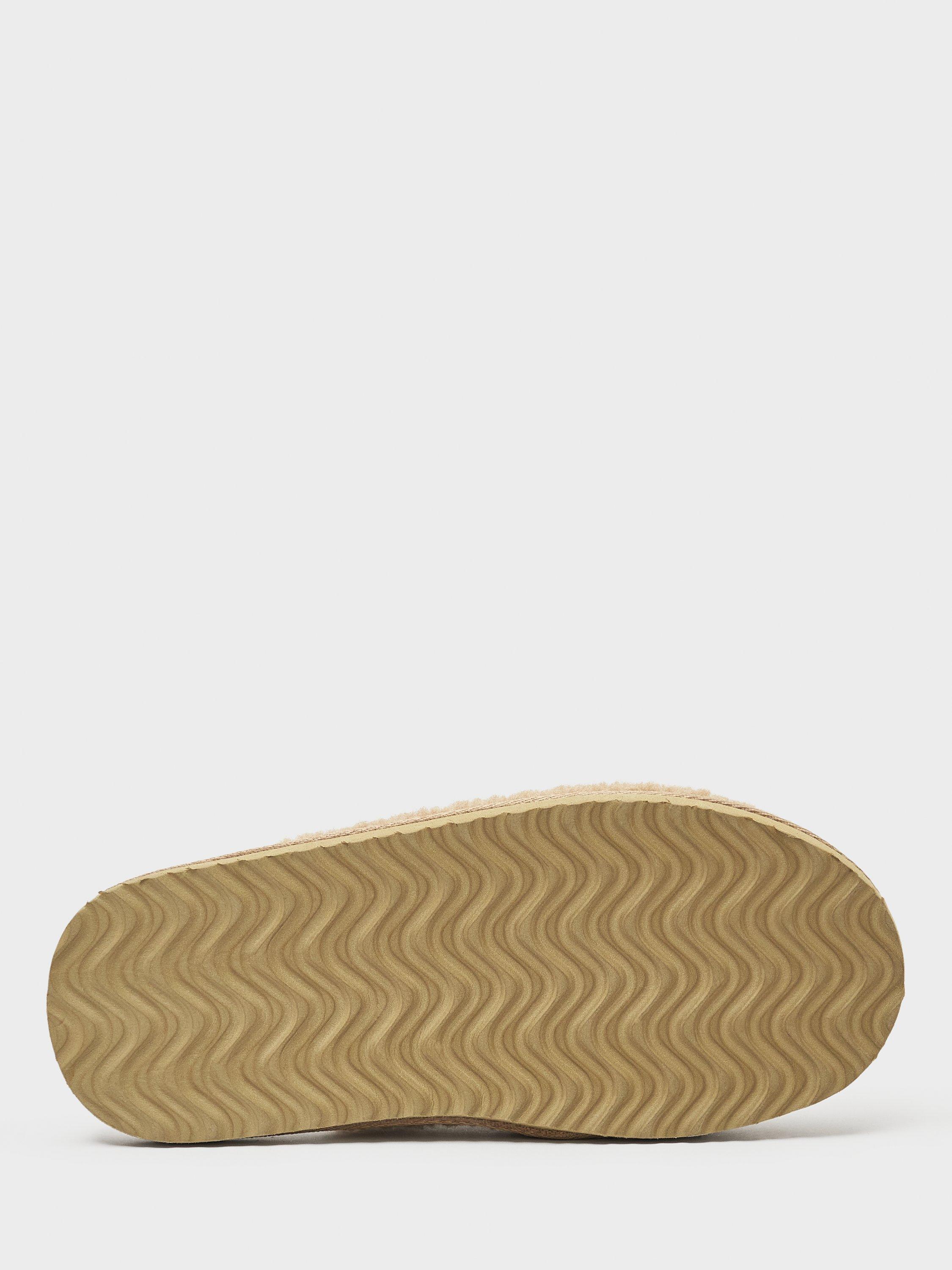 Product image 4 of 4, which shows Crew Clothing Borg Mule Slippers, Taupe, L