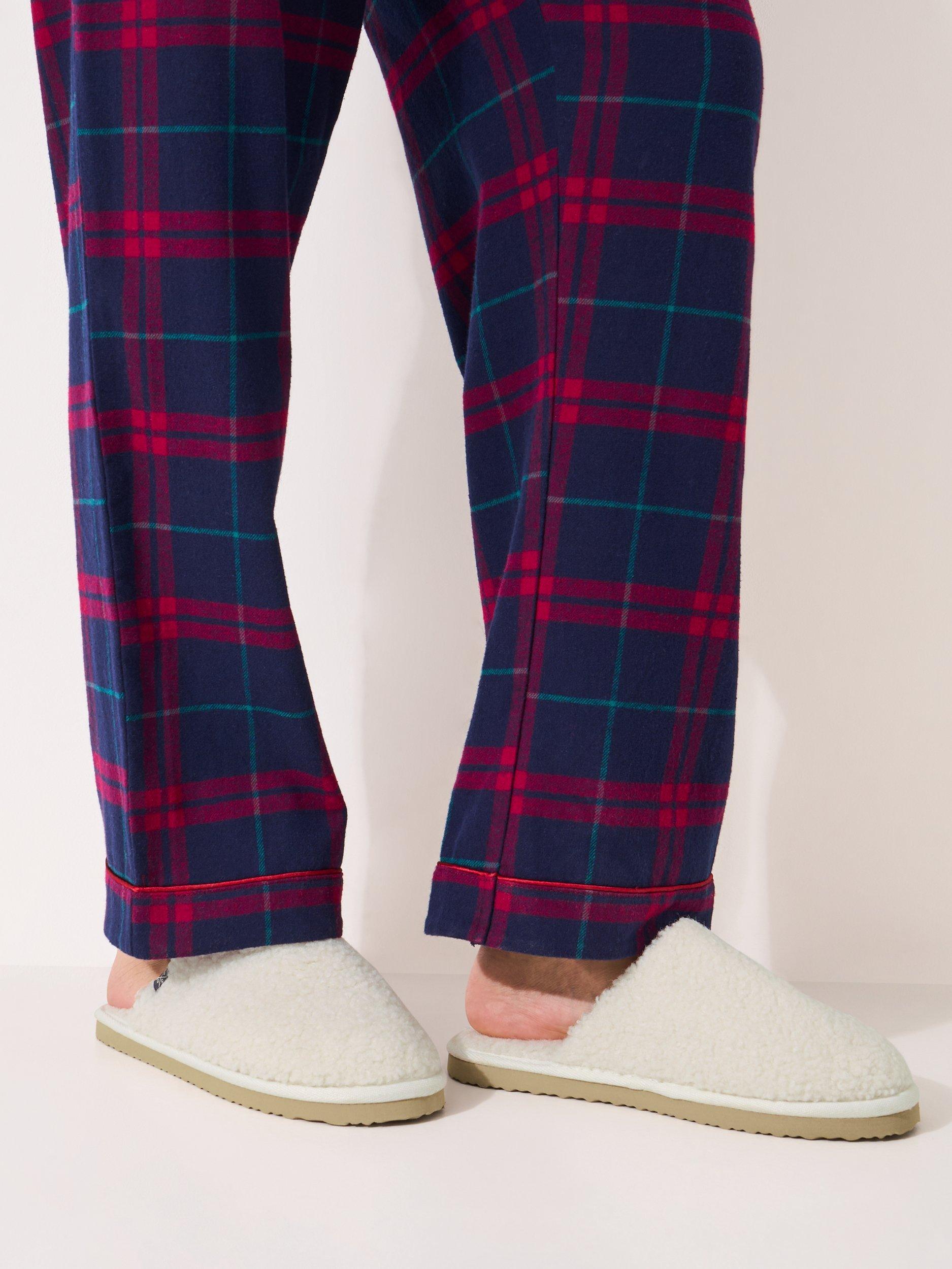 Product image 2 of 4, which shows Crew Clothing Borg Mule Slippers, Cream, L