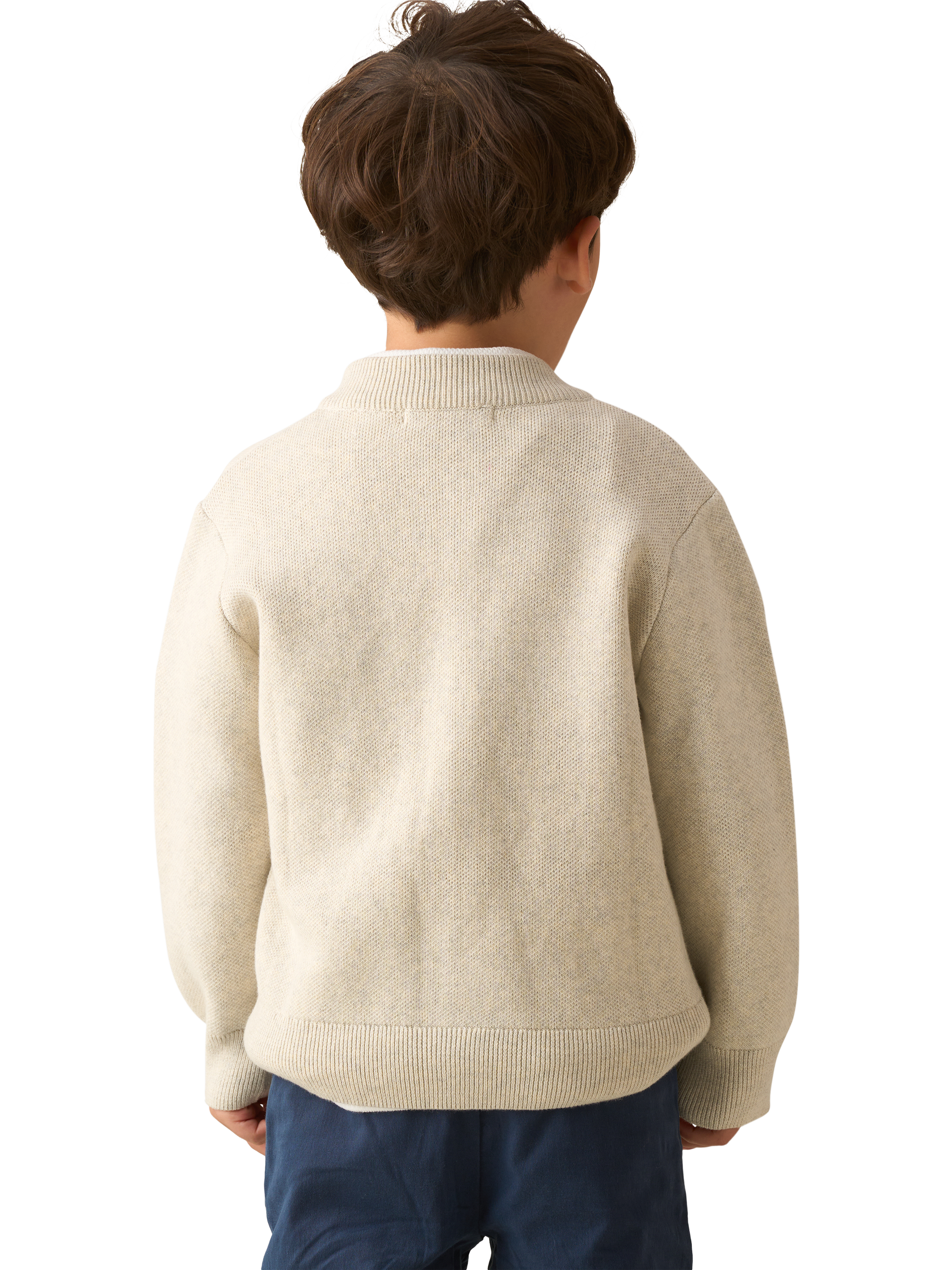 Product image 3 of 7, which shows Angel & Rocket Kids' Zip Through Knit Jacket, Grey, 3-4 years