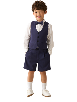 Angel & Rocket Kids' Woven Smart Shorts, Navy - view 2, Navy