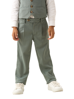 Angel & Rocket Kids' Smart Textured Trousers, Sage, Sage